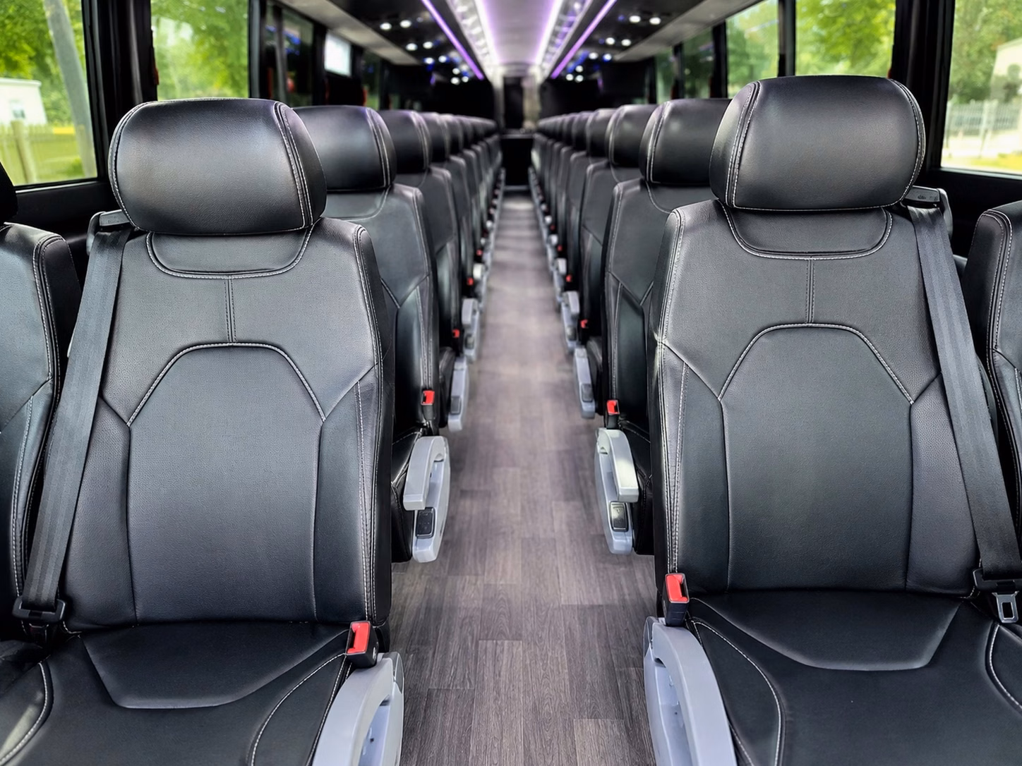 56 passenger charter bus inside